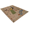Embroidery Kilim Area Rug Handmade Beige Animal 5x8 ft