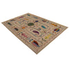 Embroidery Kilim Area Rug Handmade Beige Animal 5x8 ft