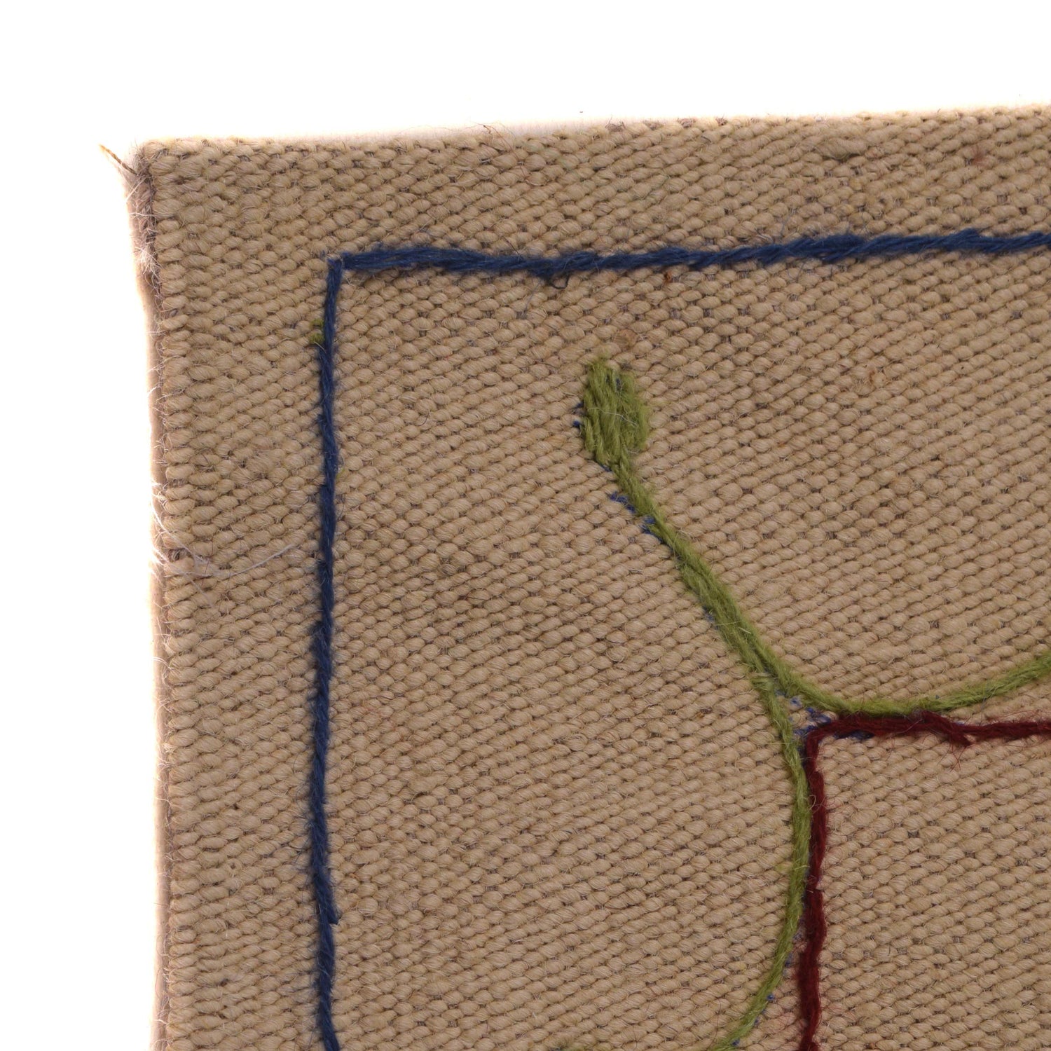 Embroidery Kilim Area Rug Handmade Beige Animal 5x8 ft