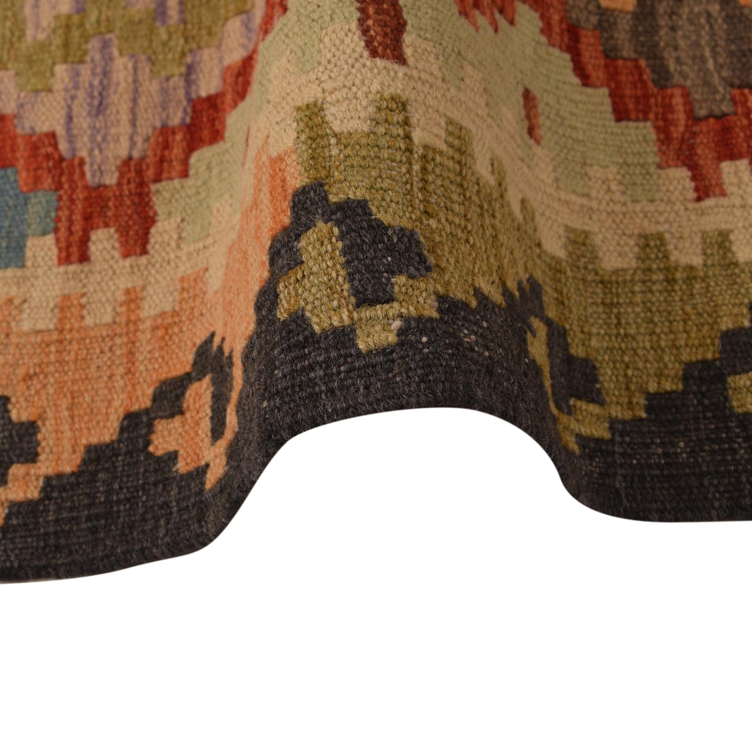 Handmade Multi Kilim Geometric 10' Runner