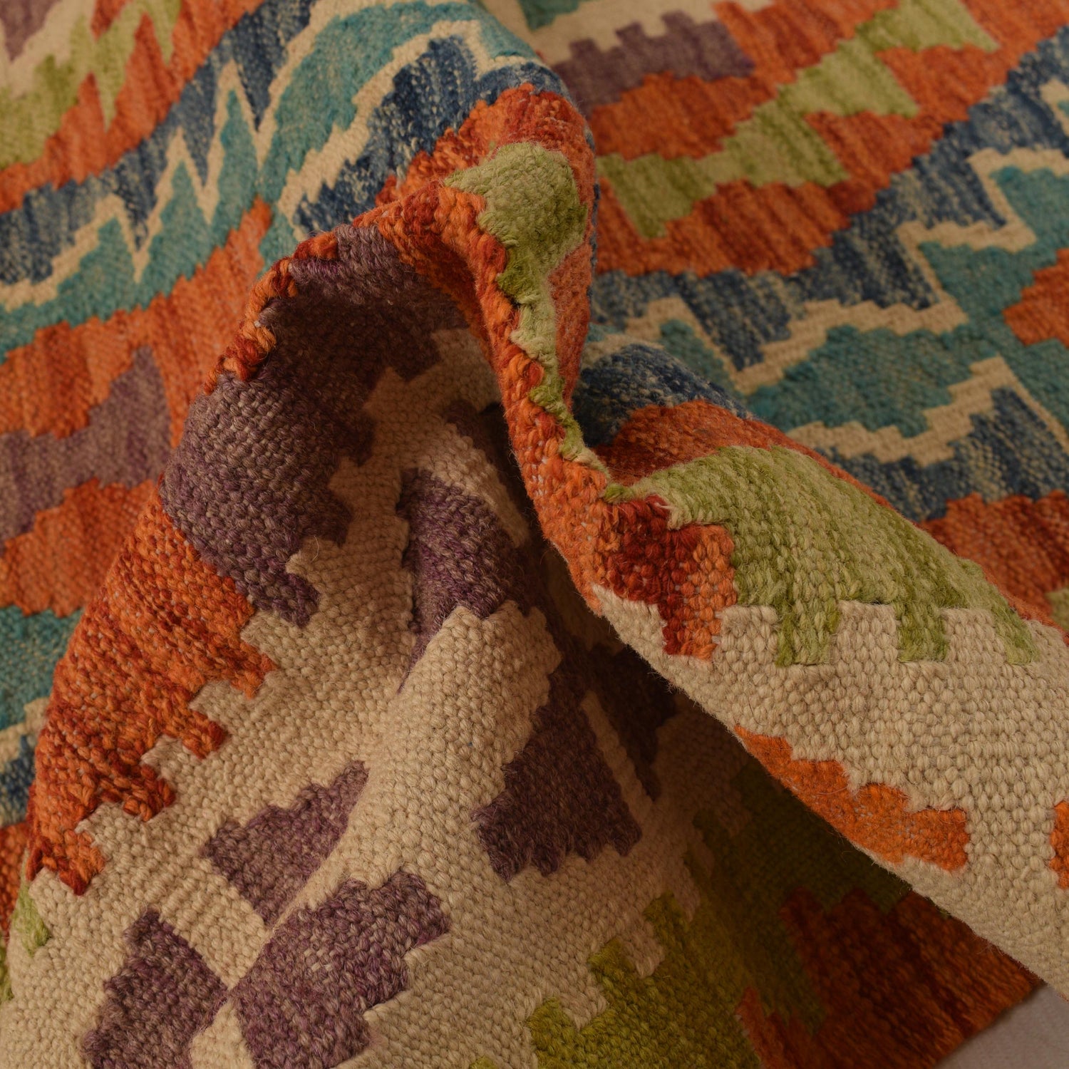 Handmade Multi Kilim Geometric 10' Runner