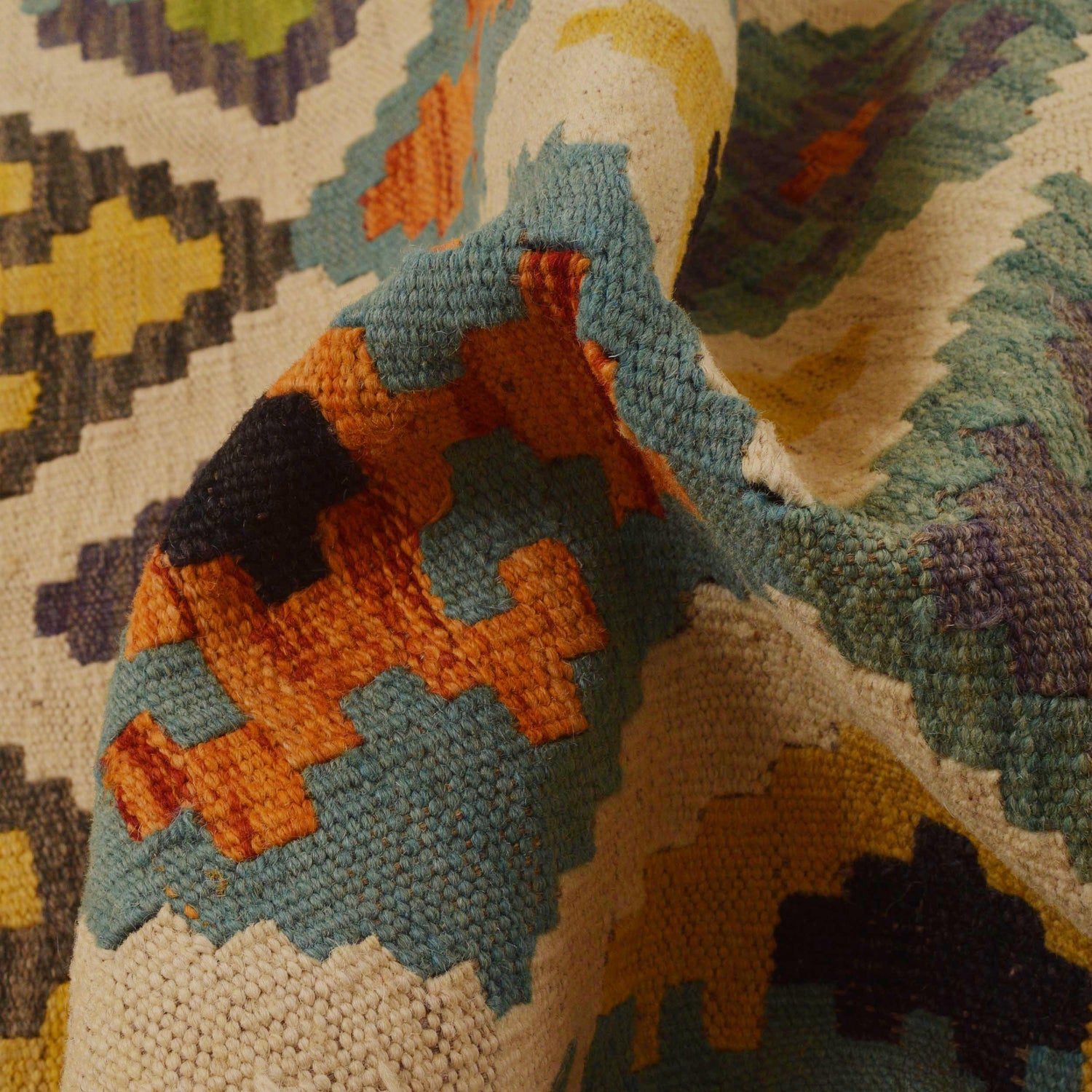 Handmade Multi Kilim Geometric 10' Runner