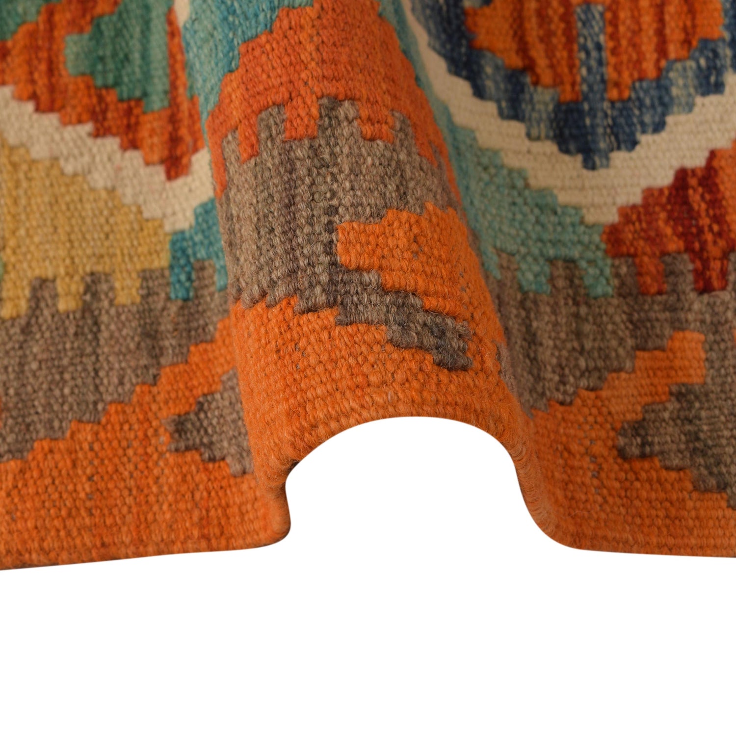 Handmade Multi Kilim Geometric 10' Runner