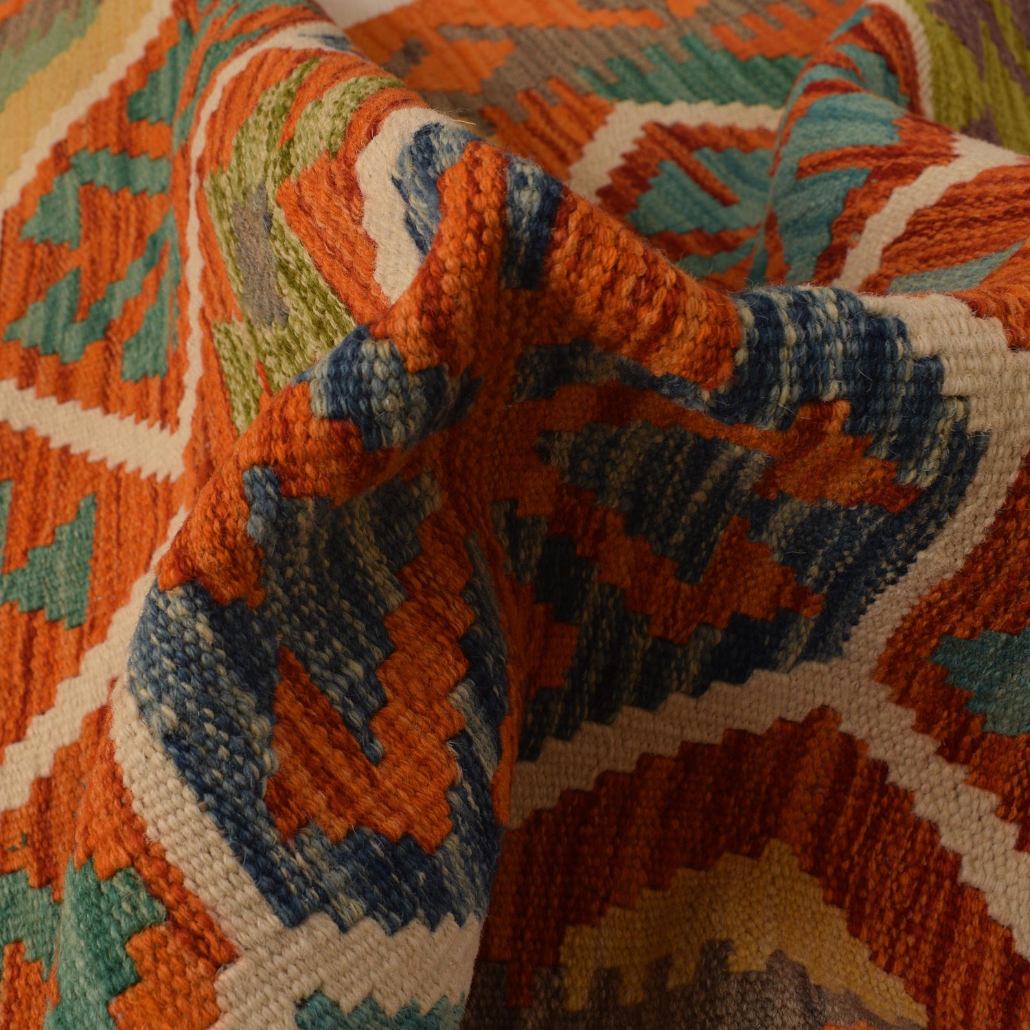 Handmade Multi Kilim Geometric 10' Runner