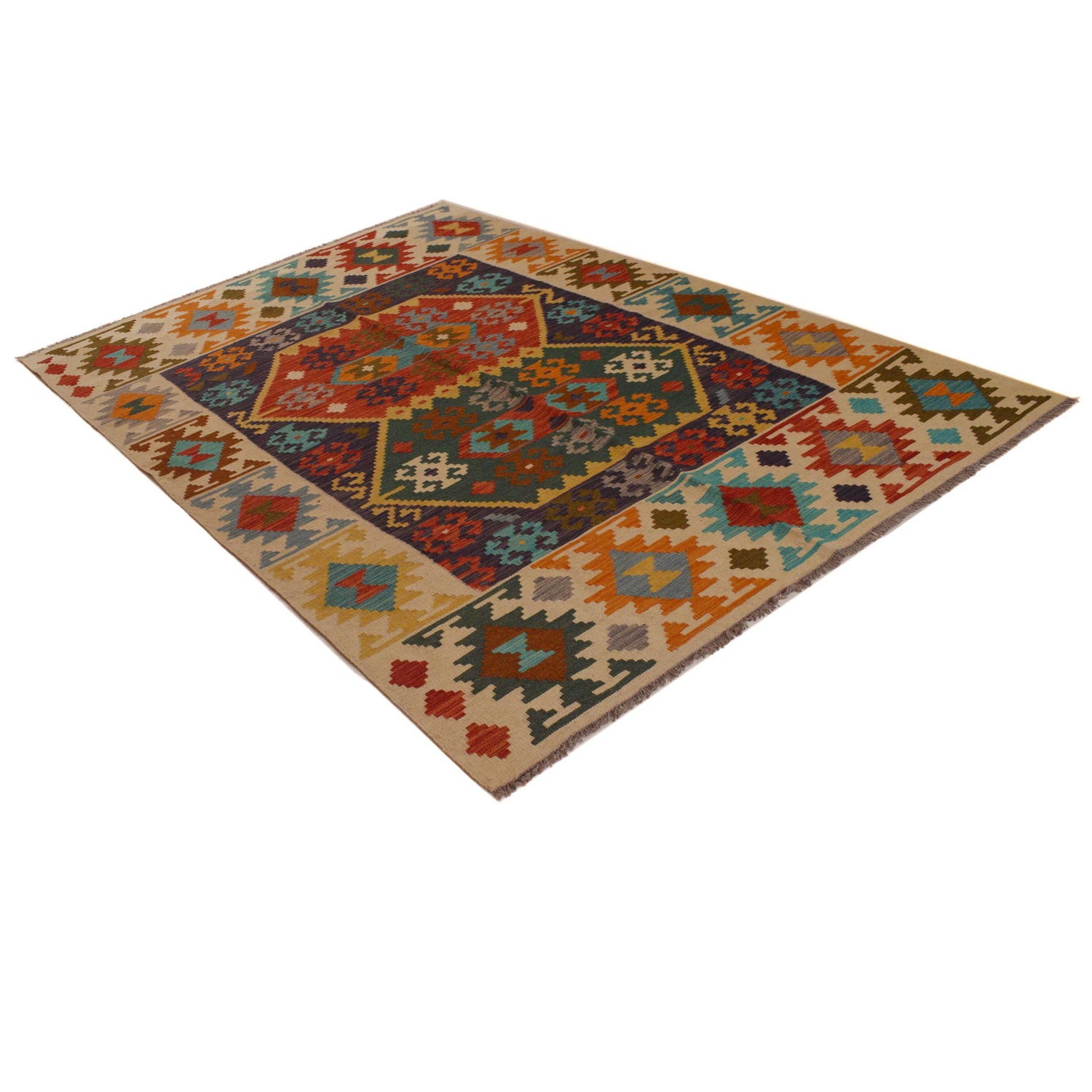 Handmade Multi Kilim Geometric 5x8 ft