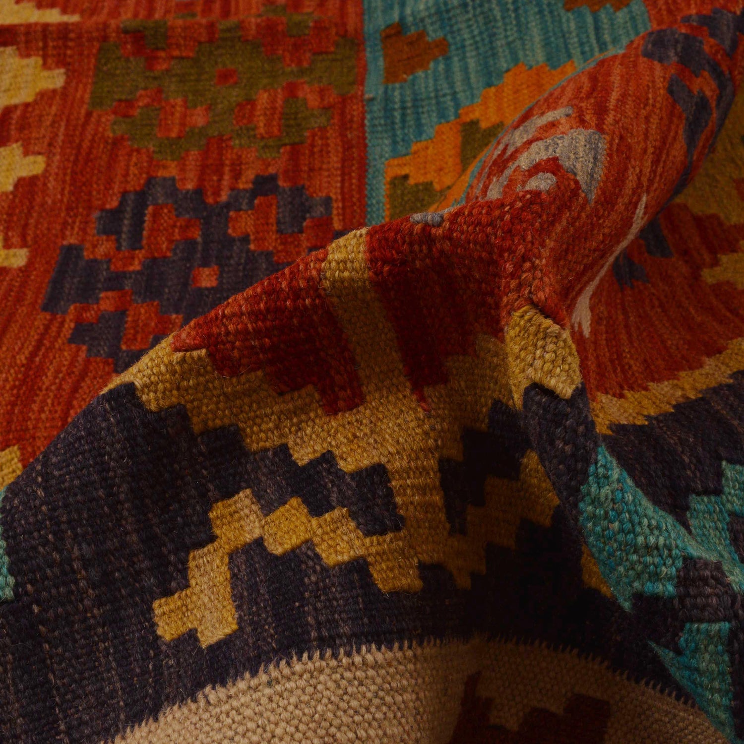 Handmade Multi Kilim Geometric 5x8 ft