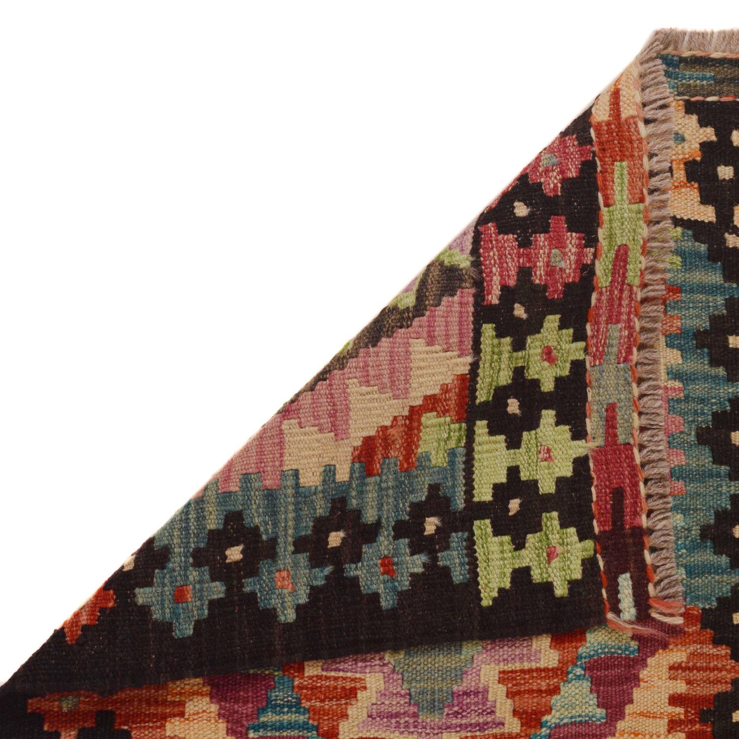 Handmade Multi Kilim Geometric 8' Runner