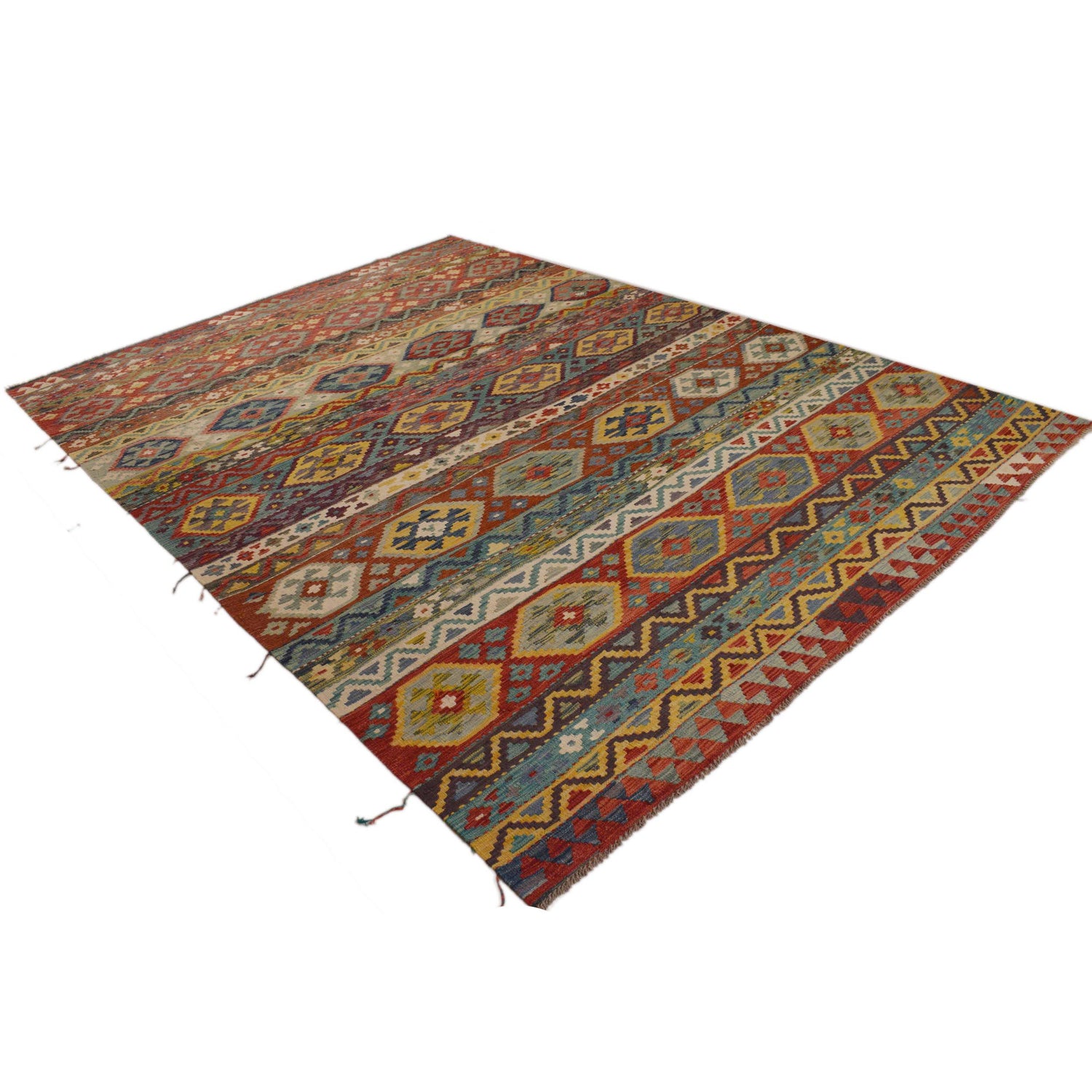 Handmade Multi Kilim Geometric 9x12 ft