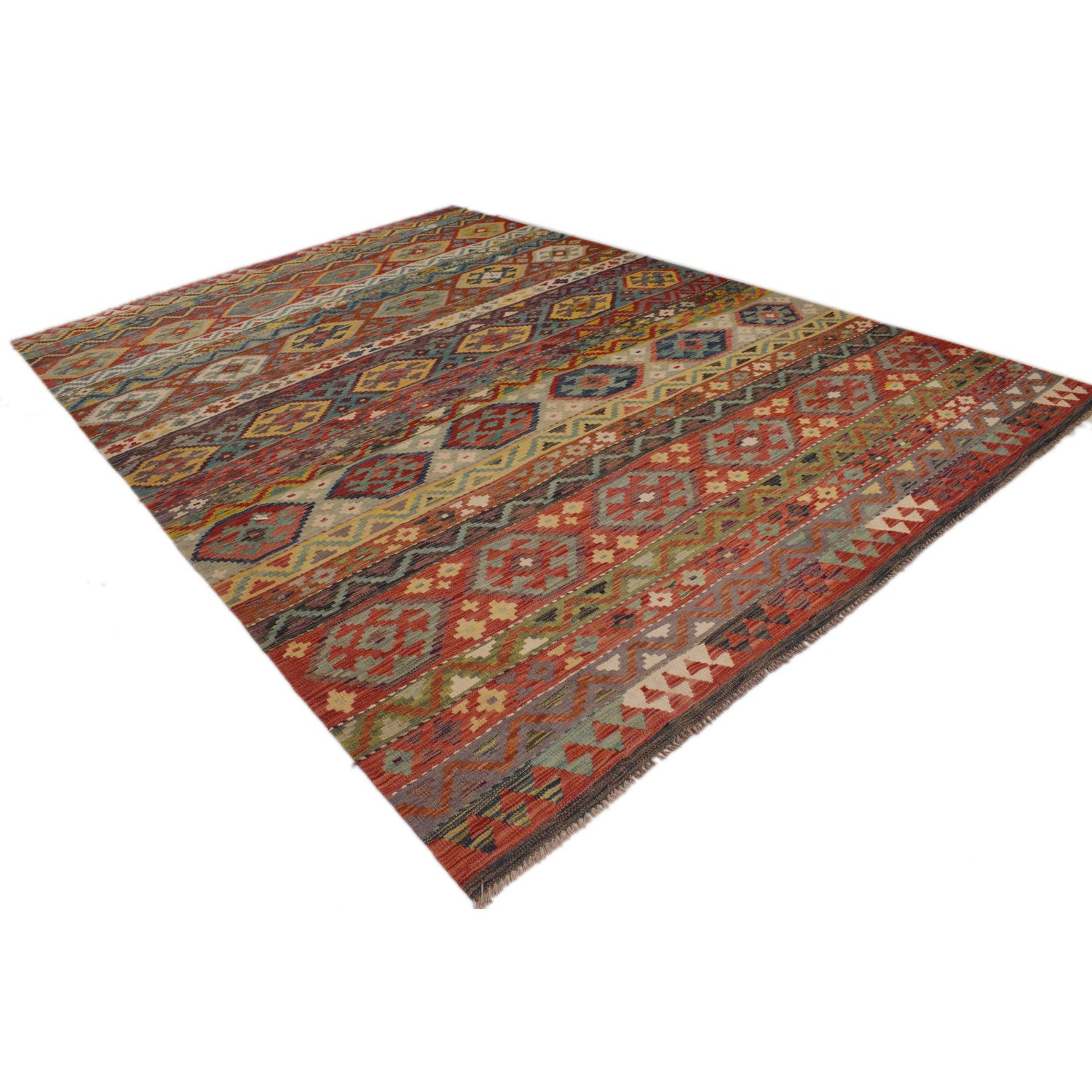 Handmade Multi Kilim Geometric 9x12 ft