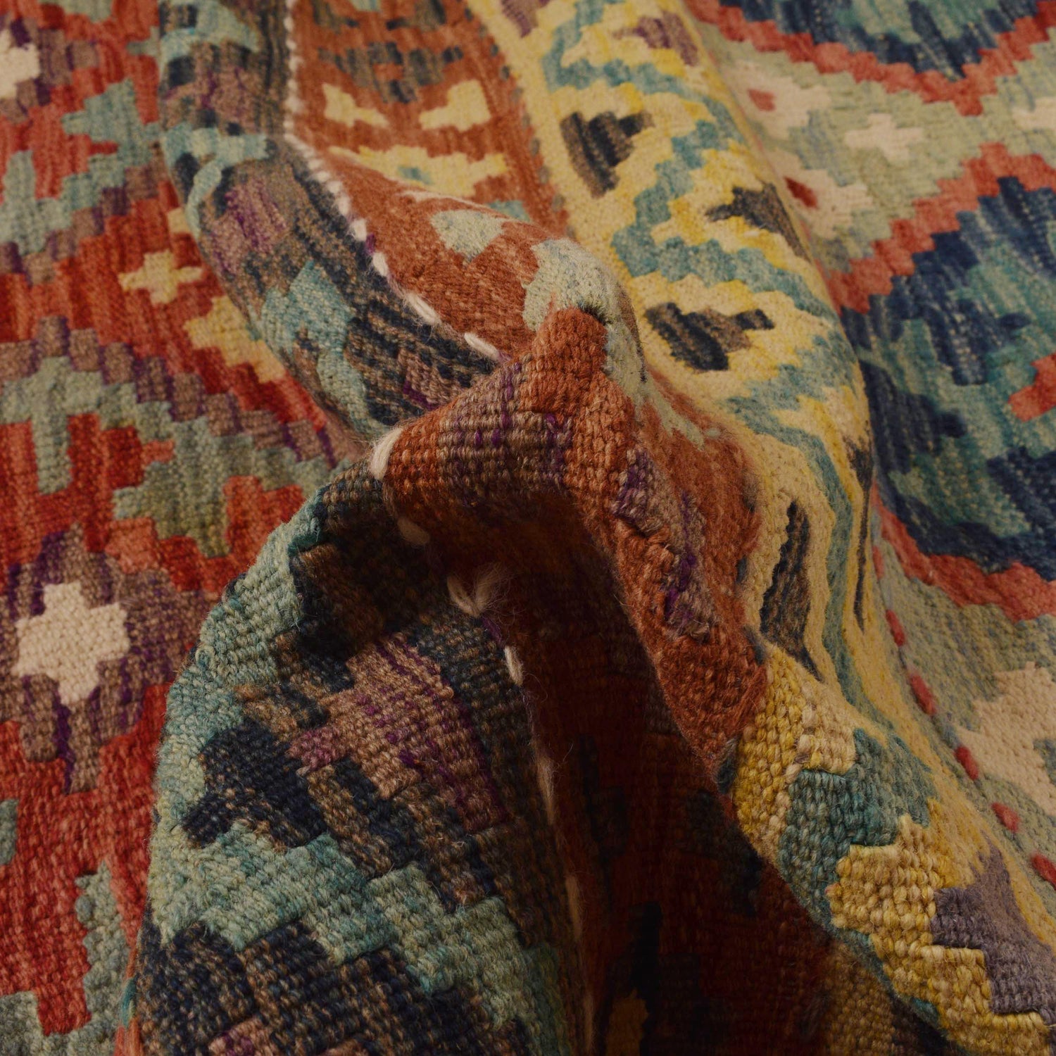 Handmade Multi Kilim Geometric 9x12 ft