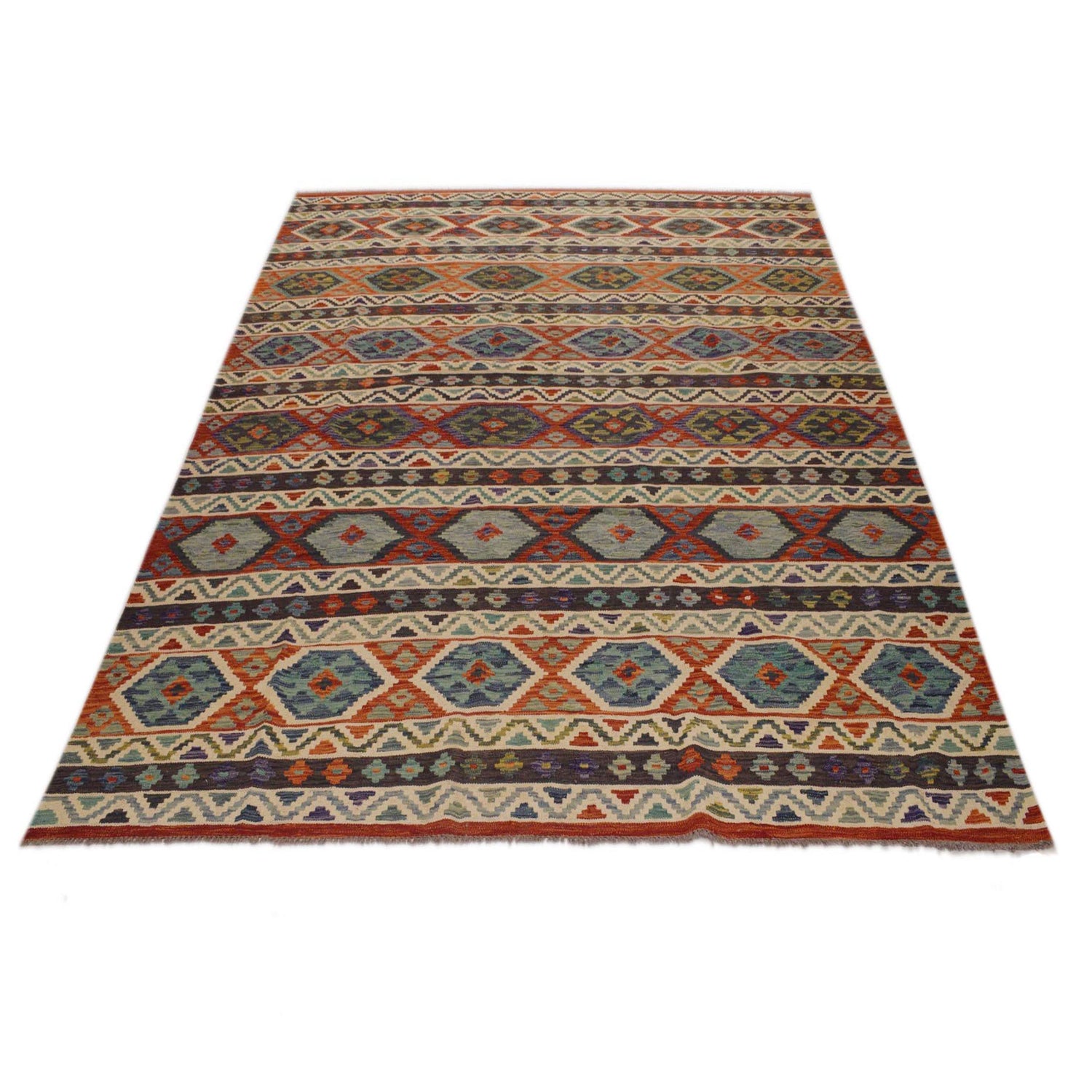 Handmade Multi Kilim Geometric 9x12 ft