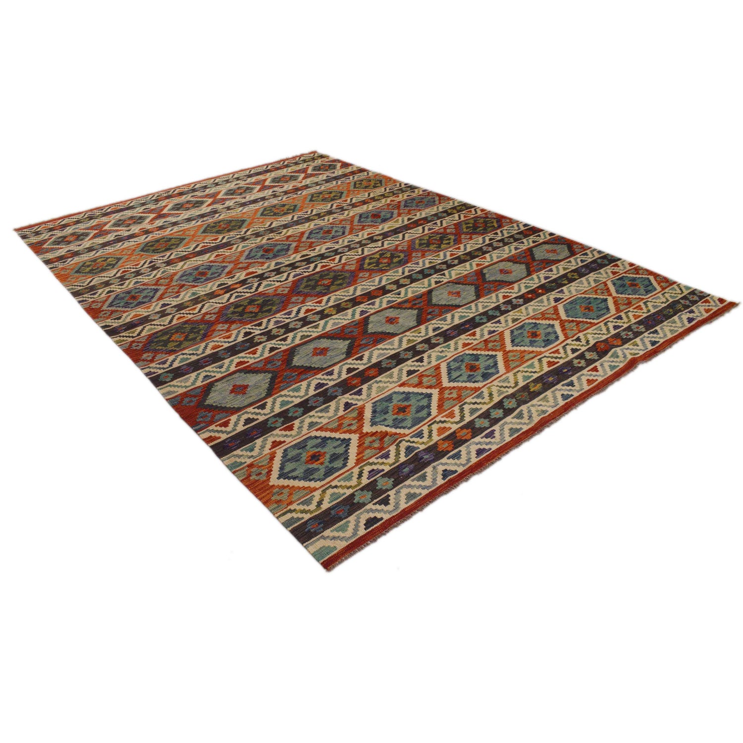 Handmade Multi Kilim Geometric 9x12 ft