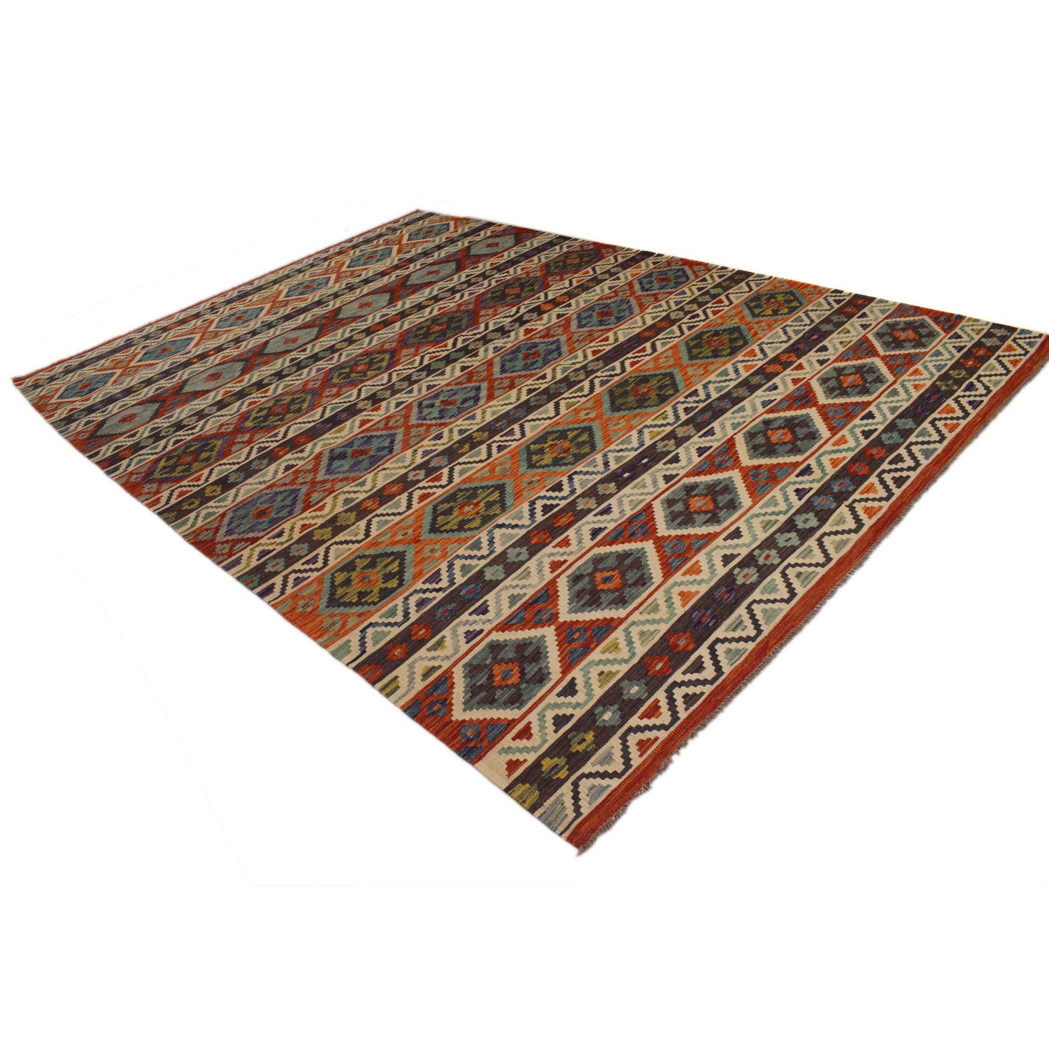 Handmade Multi Kilim Geometric 9x12 ft