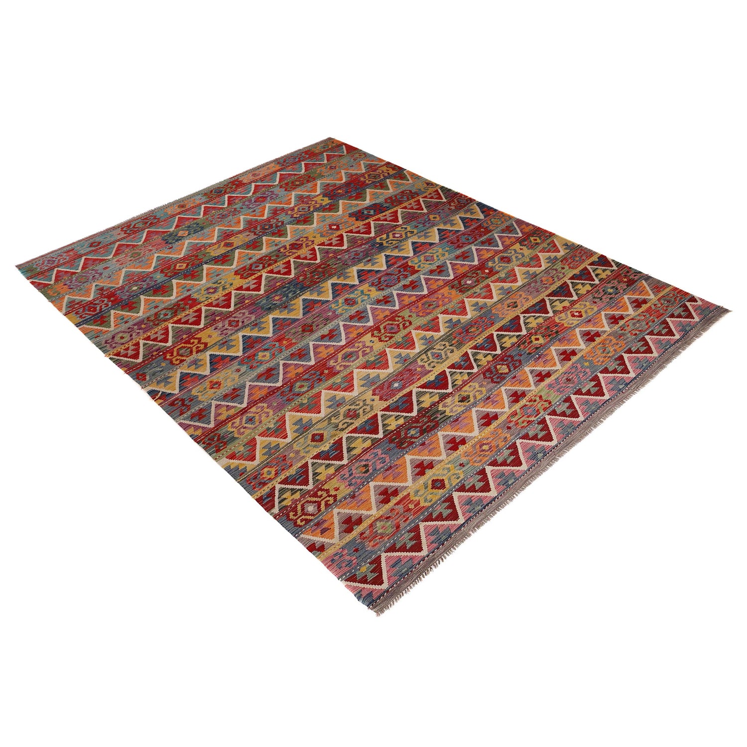 Handmade Multi Kilim Geometric 9x12 ft