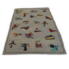 Embroidery Kilim Area Rug Handmade Gray Animal 4x6 ft