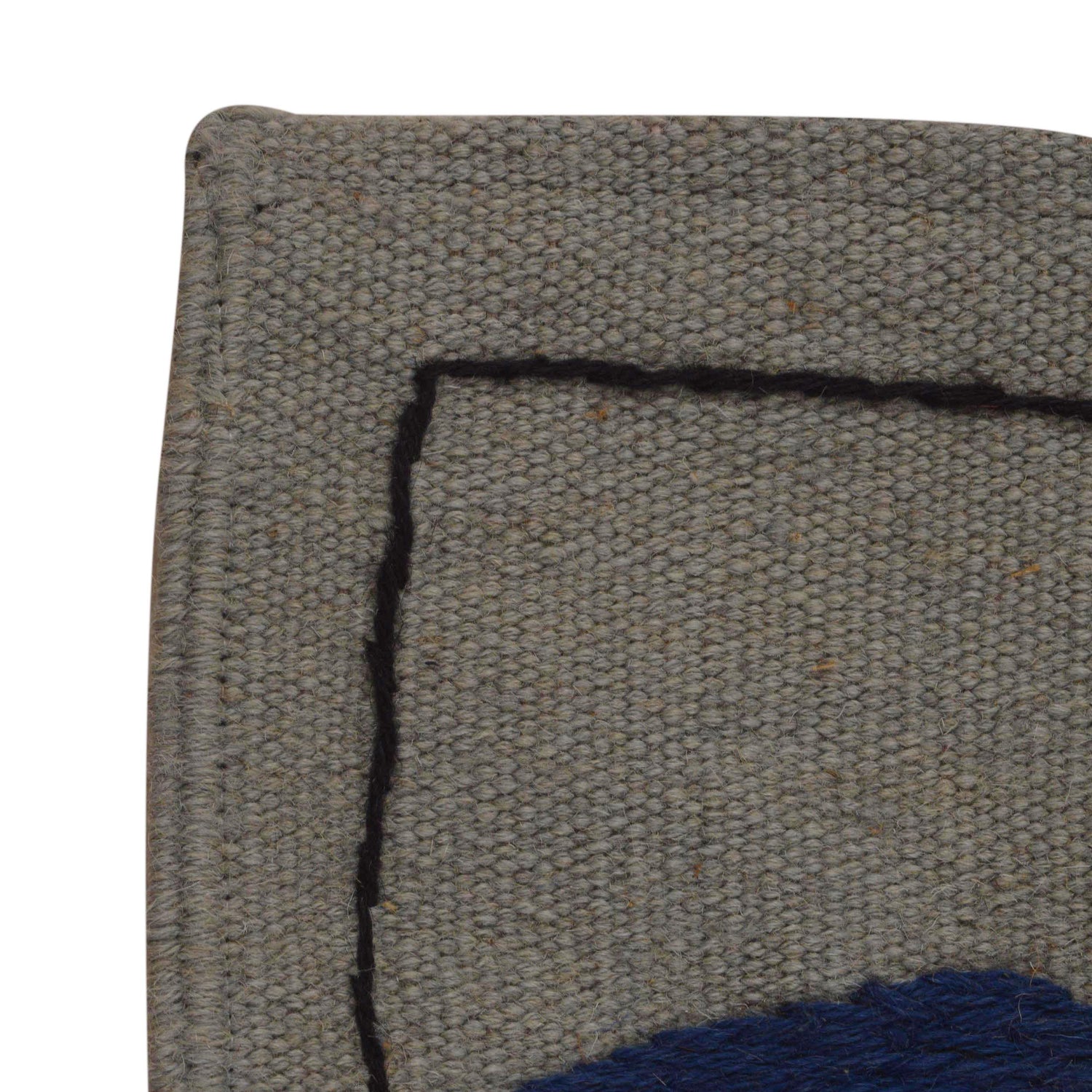 Embroidery Kilim Area Rug Handmade Gray Animal 4x6 ft