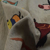 Embroidery Kilim Area Rug Handmade Gray Animal 4x6 ft