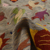 Embroidery Kilim Area Rug Handmade Multi Animal 5x8 ft