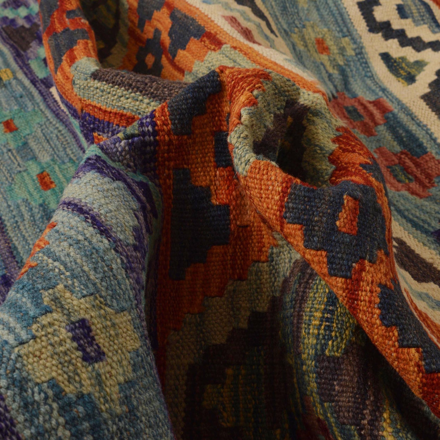 Handmade Multi Kilim Geometric 9x12 ft