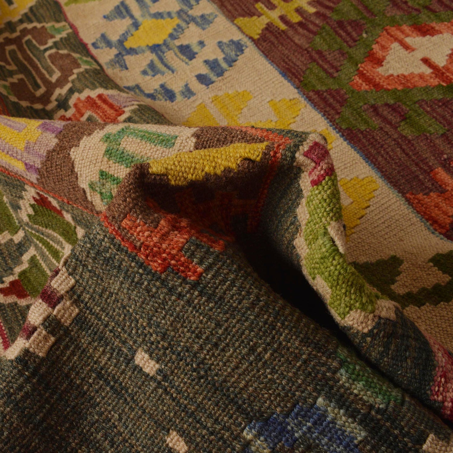 Handmade Multi Kilim Geometric 10x16 ft