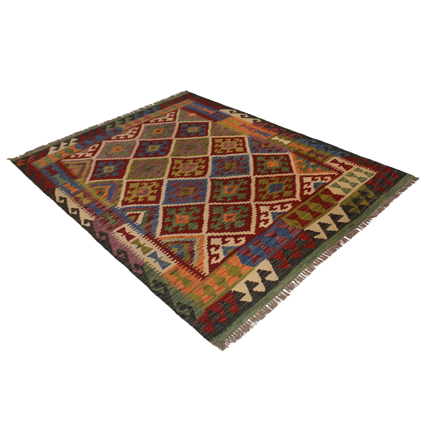 Handmade Multi Kilim Geometric 4x7 ft