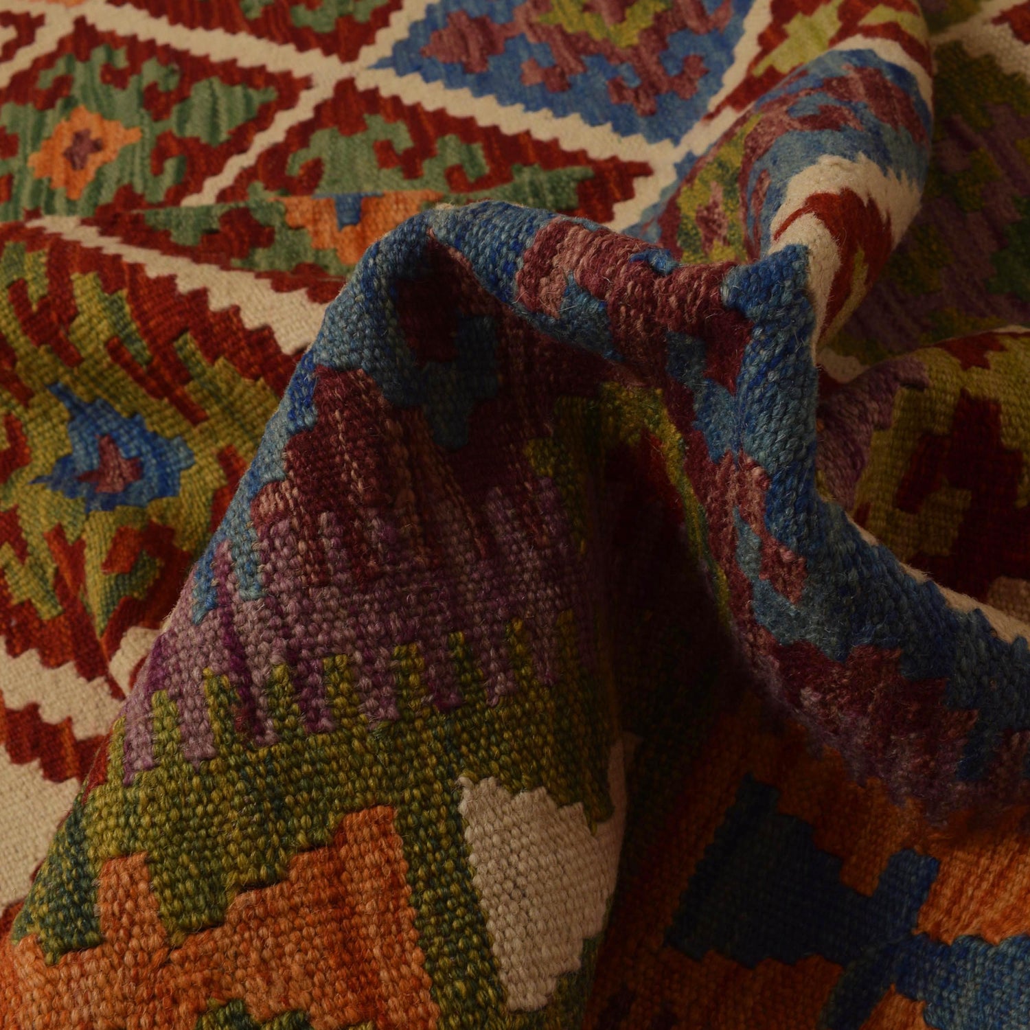 Handmade Multi Kilim Geometric 4x7 ft