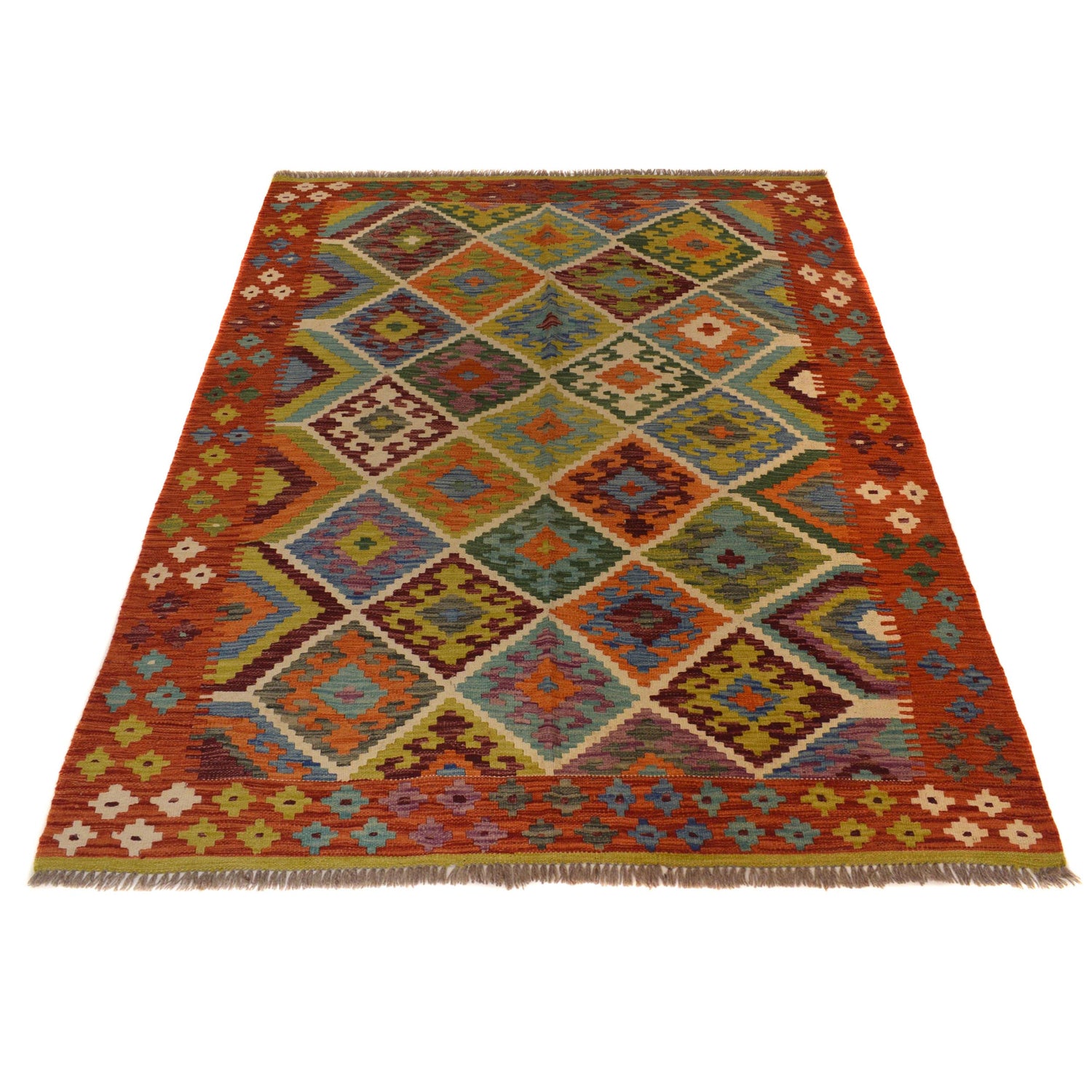 Handmade Multi Kilim Geometric 4x7 ft