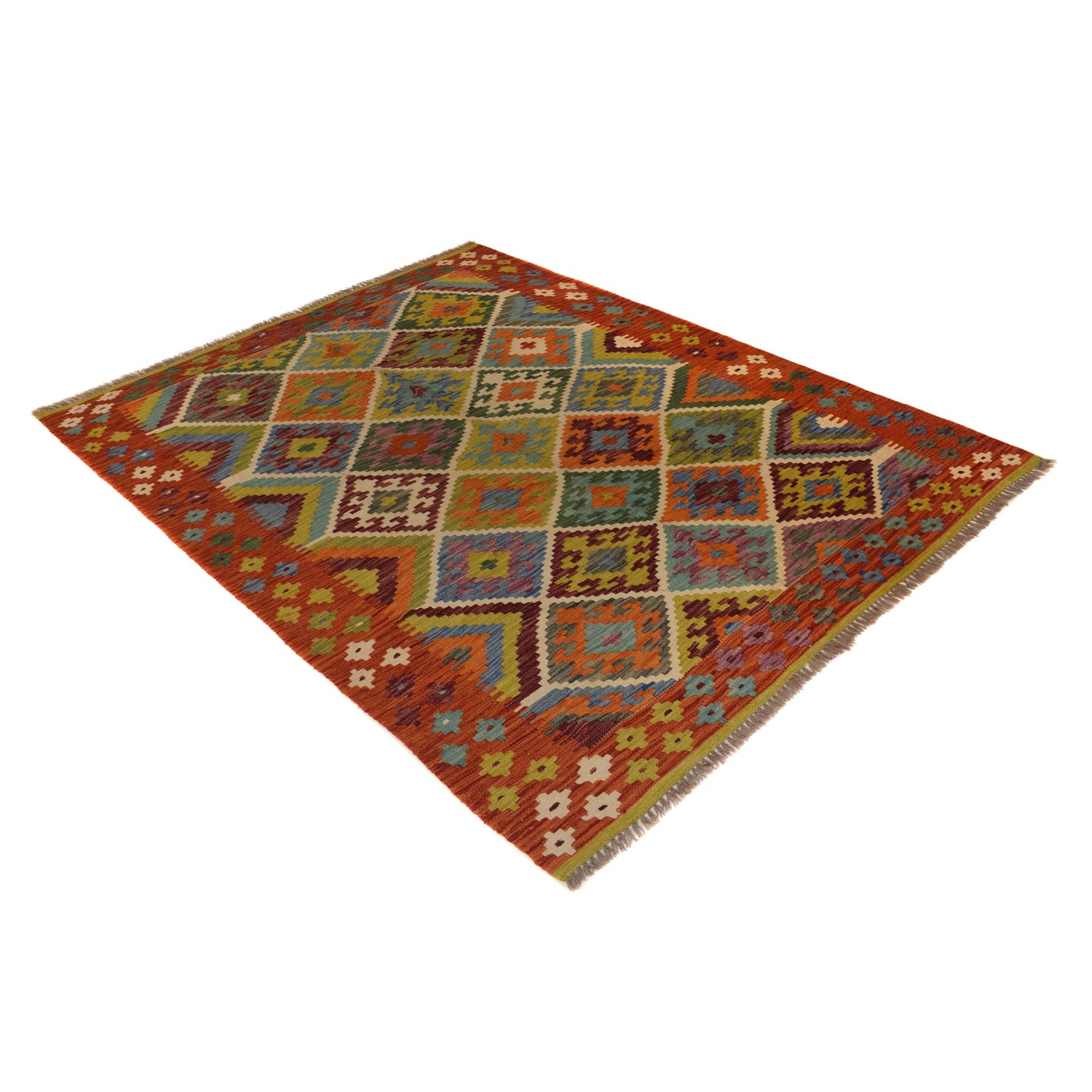 Handmade Multi Kilim Geometric 4x7 ft
