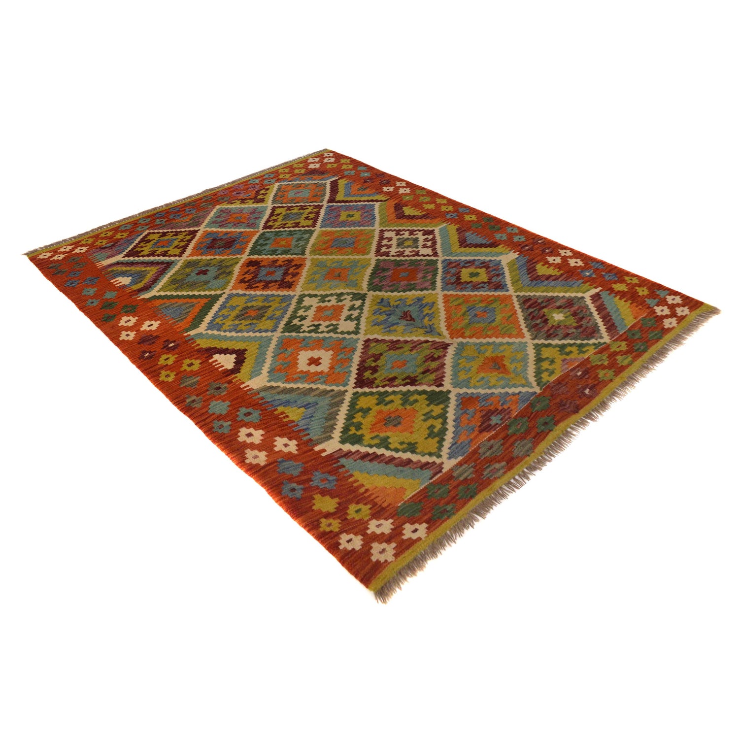 Handmade Multi Kilim Geometric 4x7 ft
