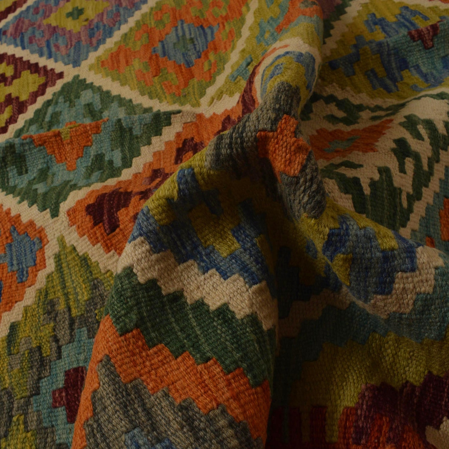 Handmade Multi Kilim Geometric 4x7 ft