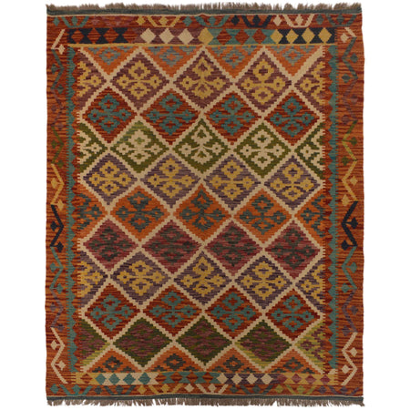 Handmade Multi Kilim Geometric 4x7 ft