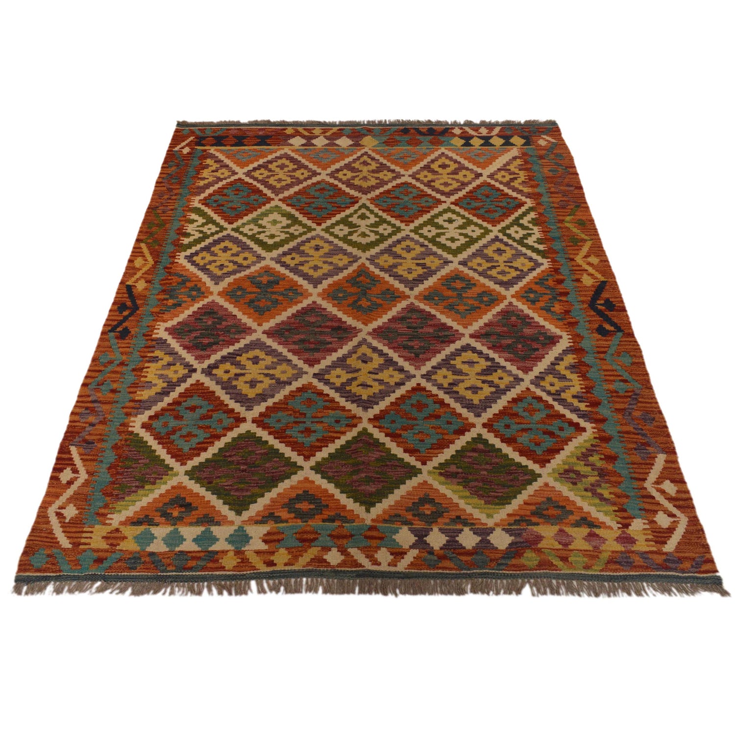 Handmade Multi Kilim Geometric 4x7 ft