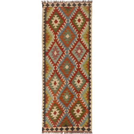 Handmade Multi Kilim Geometric 6' Runner