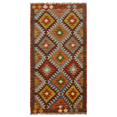 Handmade Multi Kilim Geometric 6' Runner