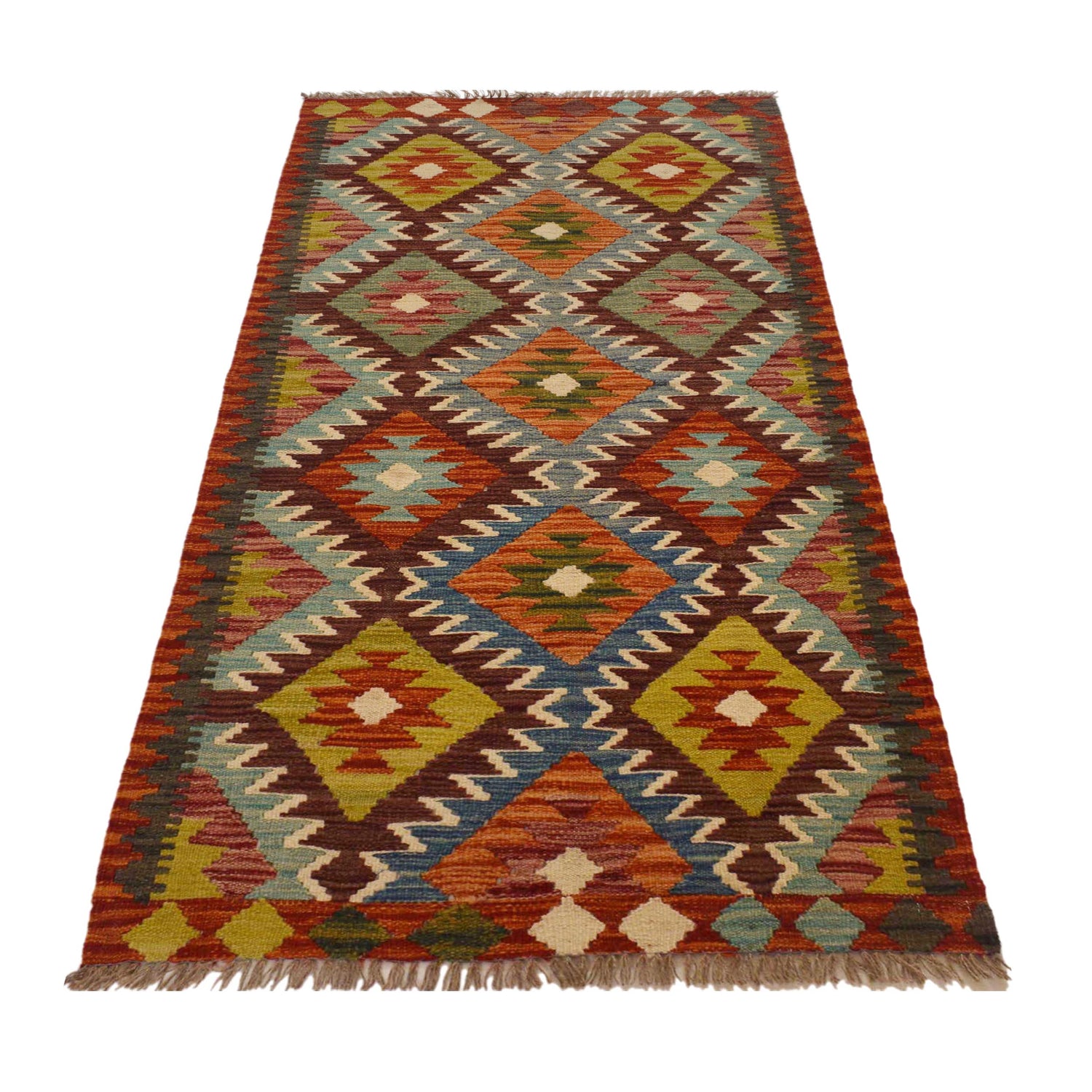 Handmade Multi Kilim Geometric 6' Runner