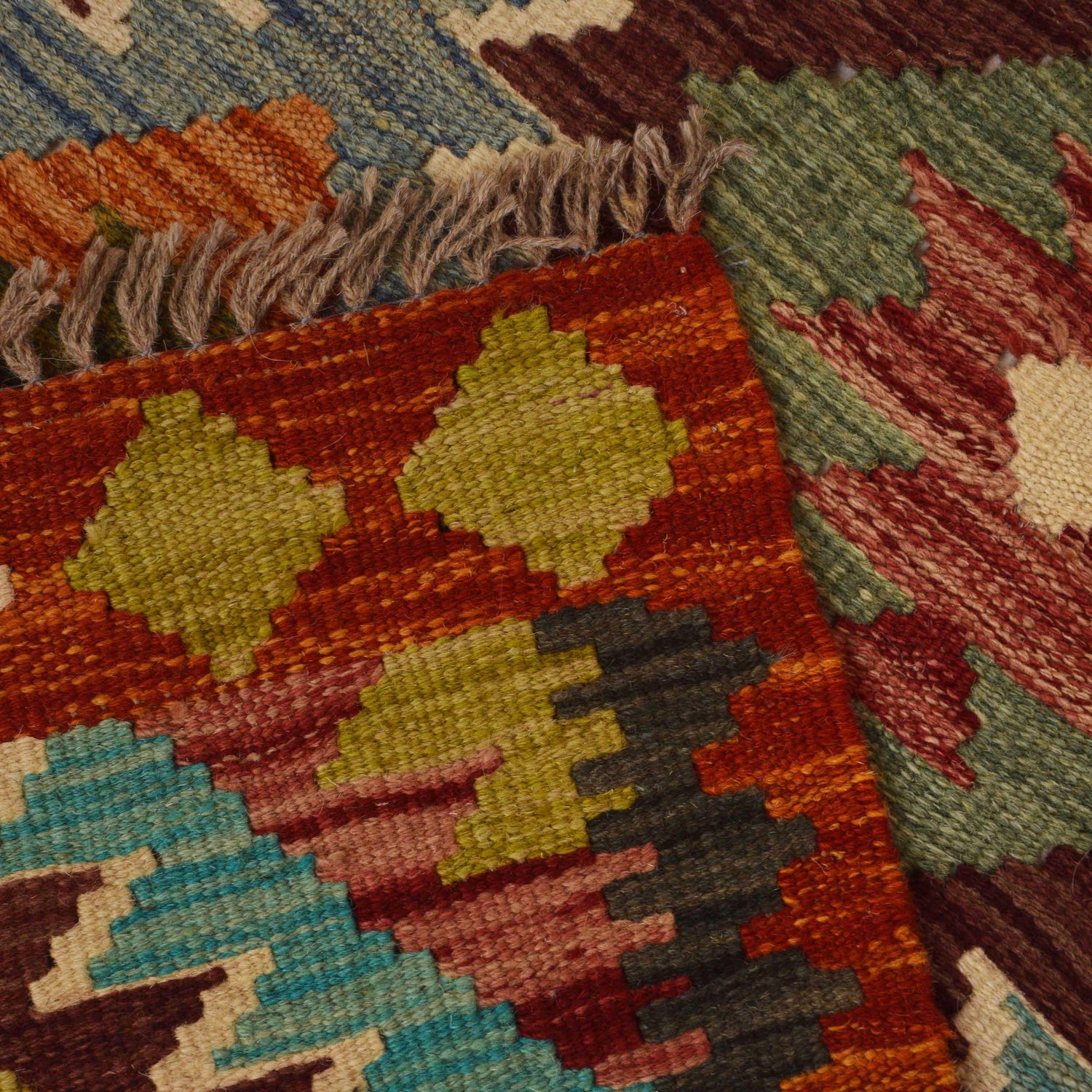 Handmade Multi Kilim Geometric 6' Runner