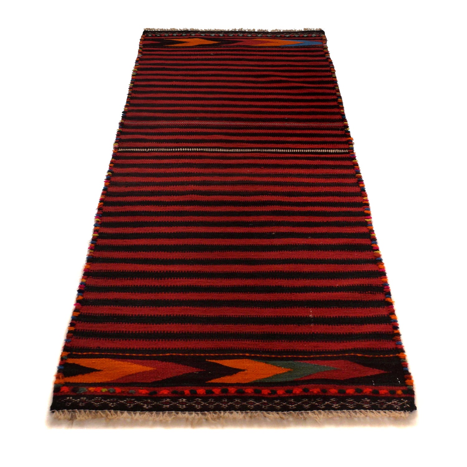 Maimana Kilim Area Rug Runner Handmade Multi Floral 6'