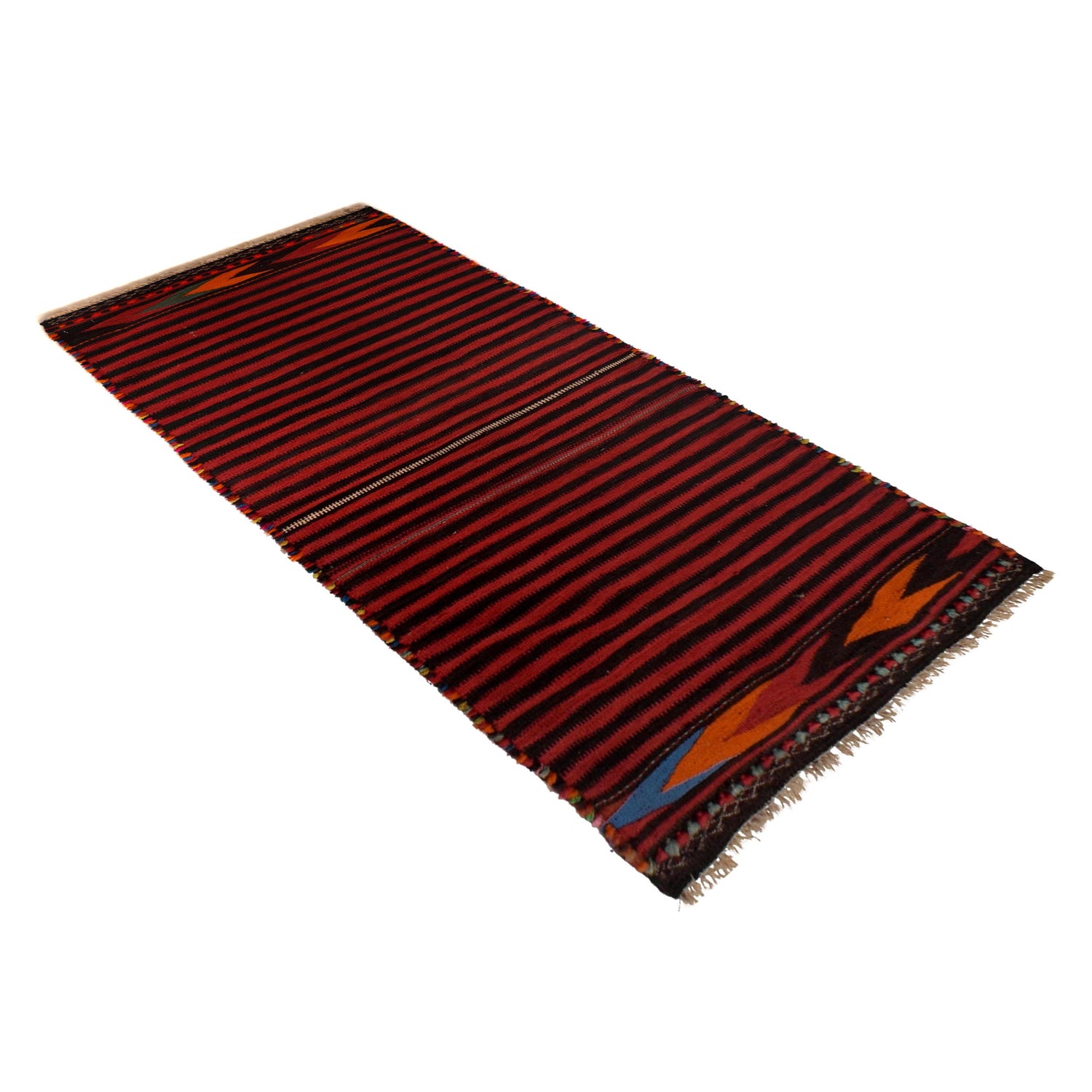 Maimana Kilim Area Rug Runner Handmade Multi Floral 6'