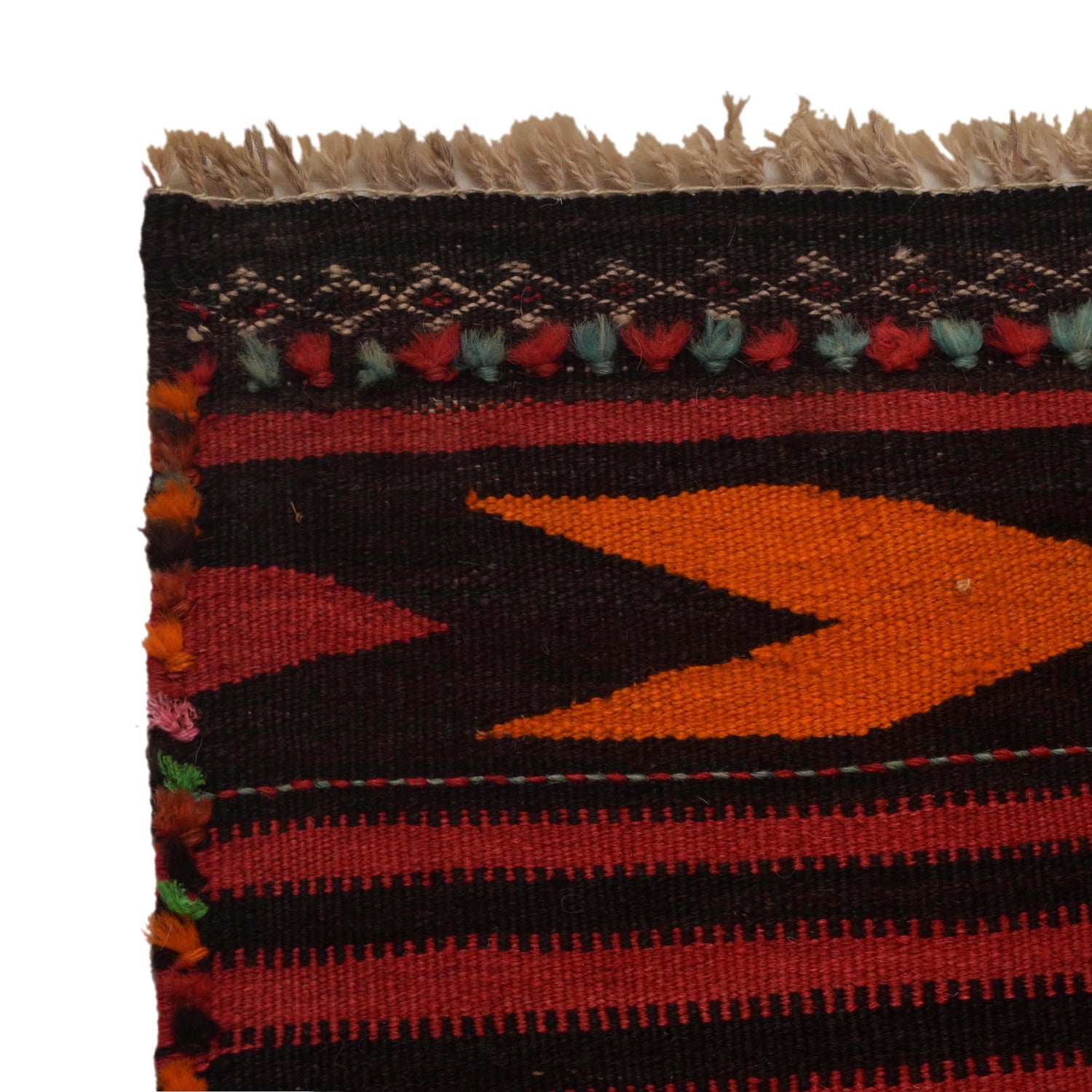 Maimana Kilim Area Rug Runner Handmade Multi Floral 6'