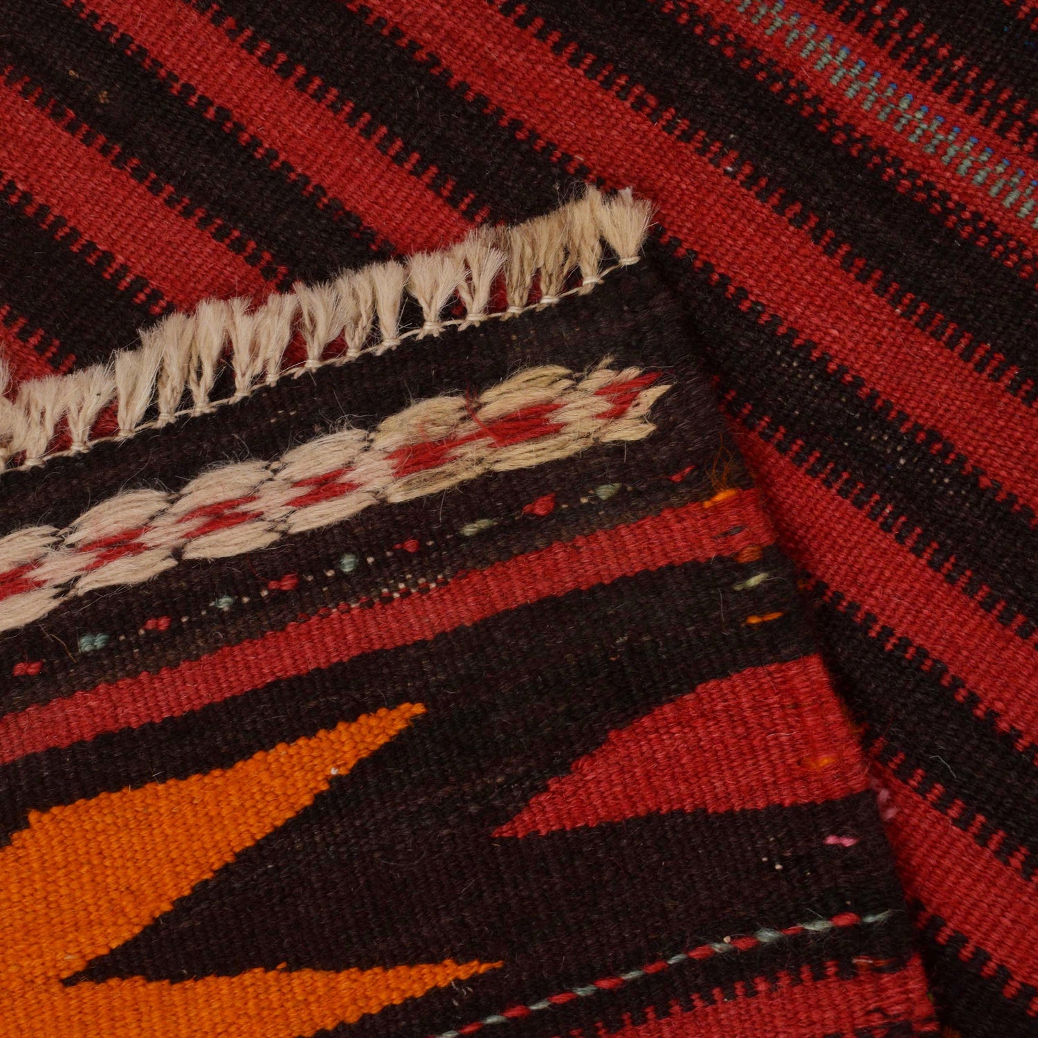 Maimana Kilim Area Rug Runner Handmade Multi Floral 6'