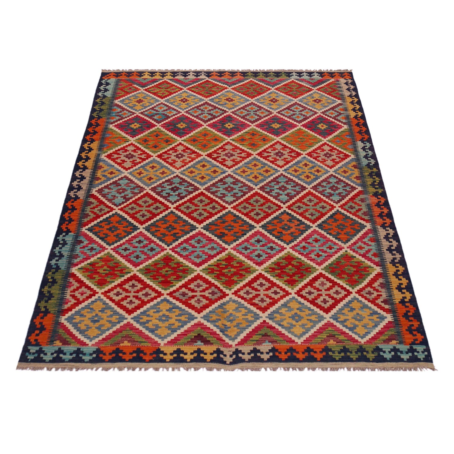 Handmade Multi Kilim Geometric 5x8 ft