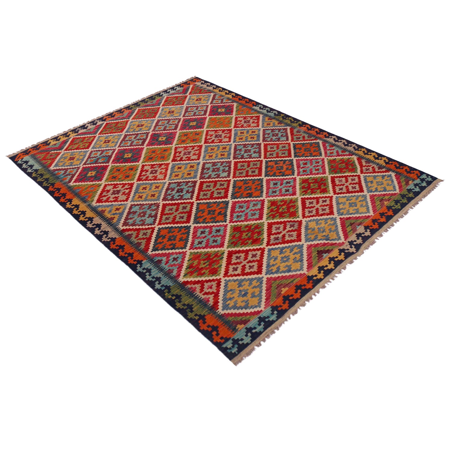 Handmade Multi Kilim Geometric 5x8 ft