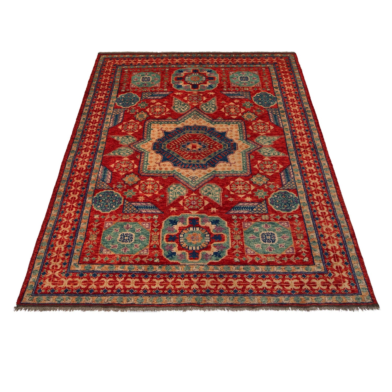 Shirazi Area Rug Handmade Red Medallion 7x10 ft