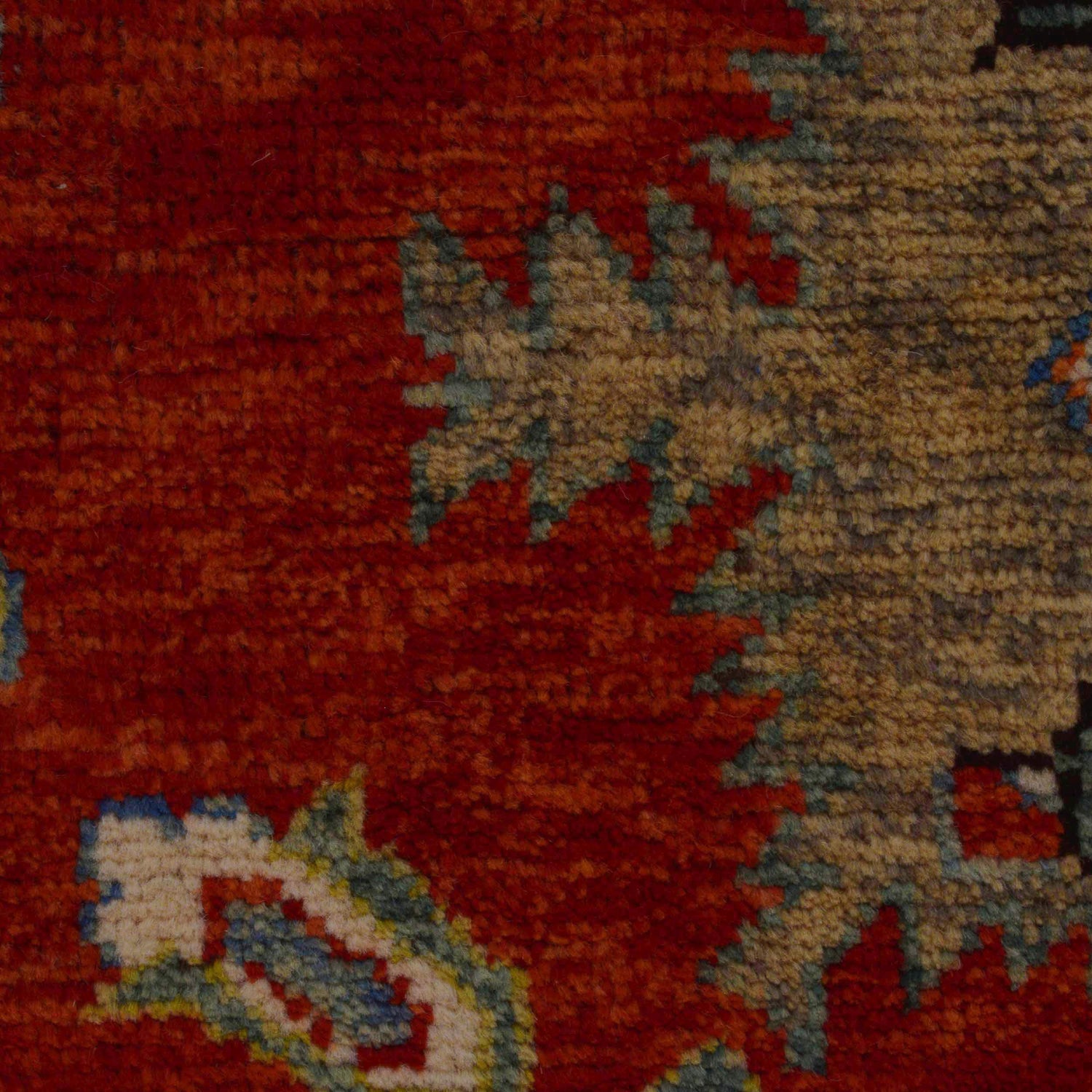 Oushak Area Rug Handmade Red Floral 7x10 ft