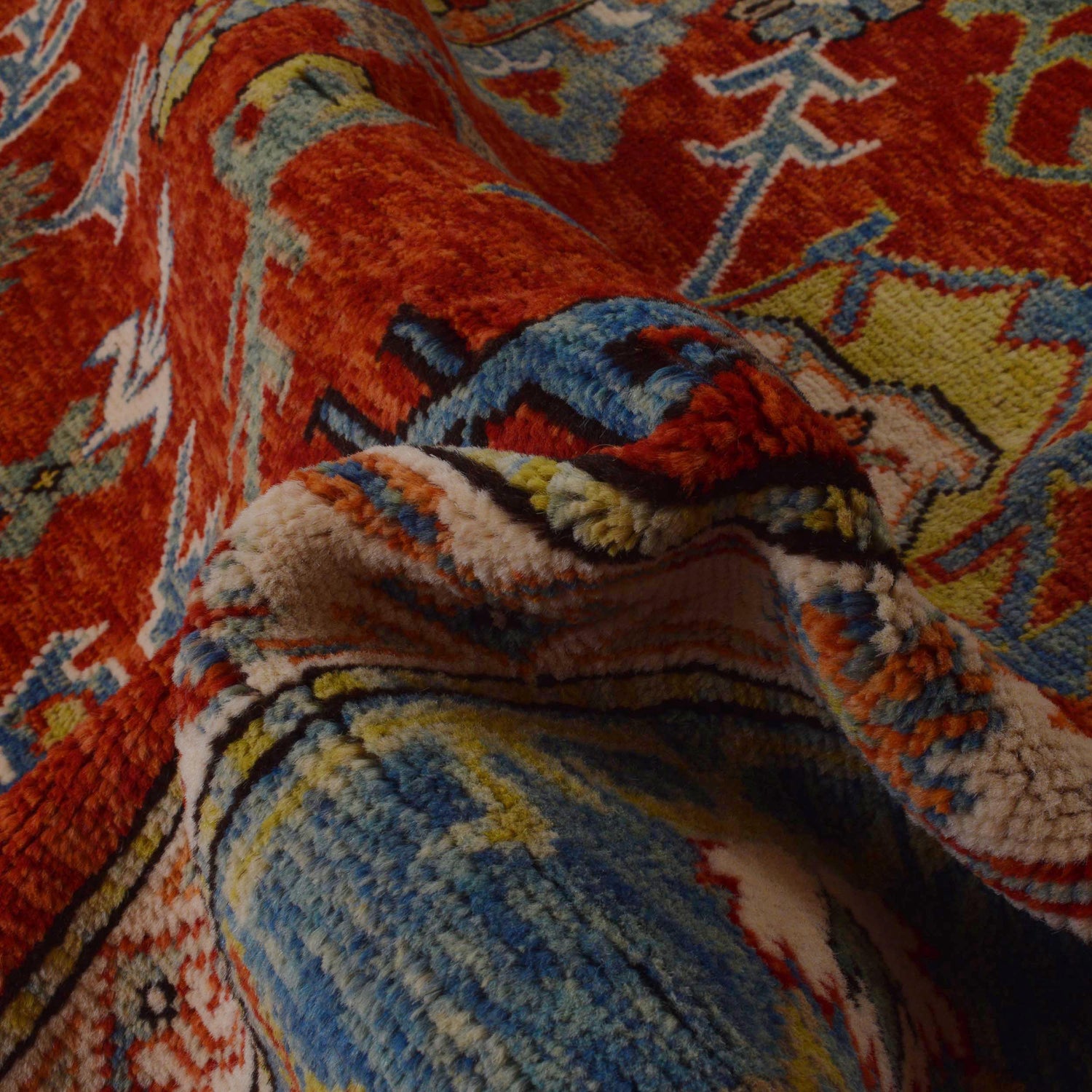 Oushak Area Rug Handmade Red Floral 7x10 ft