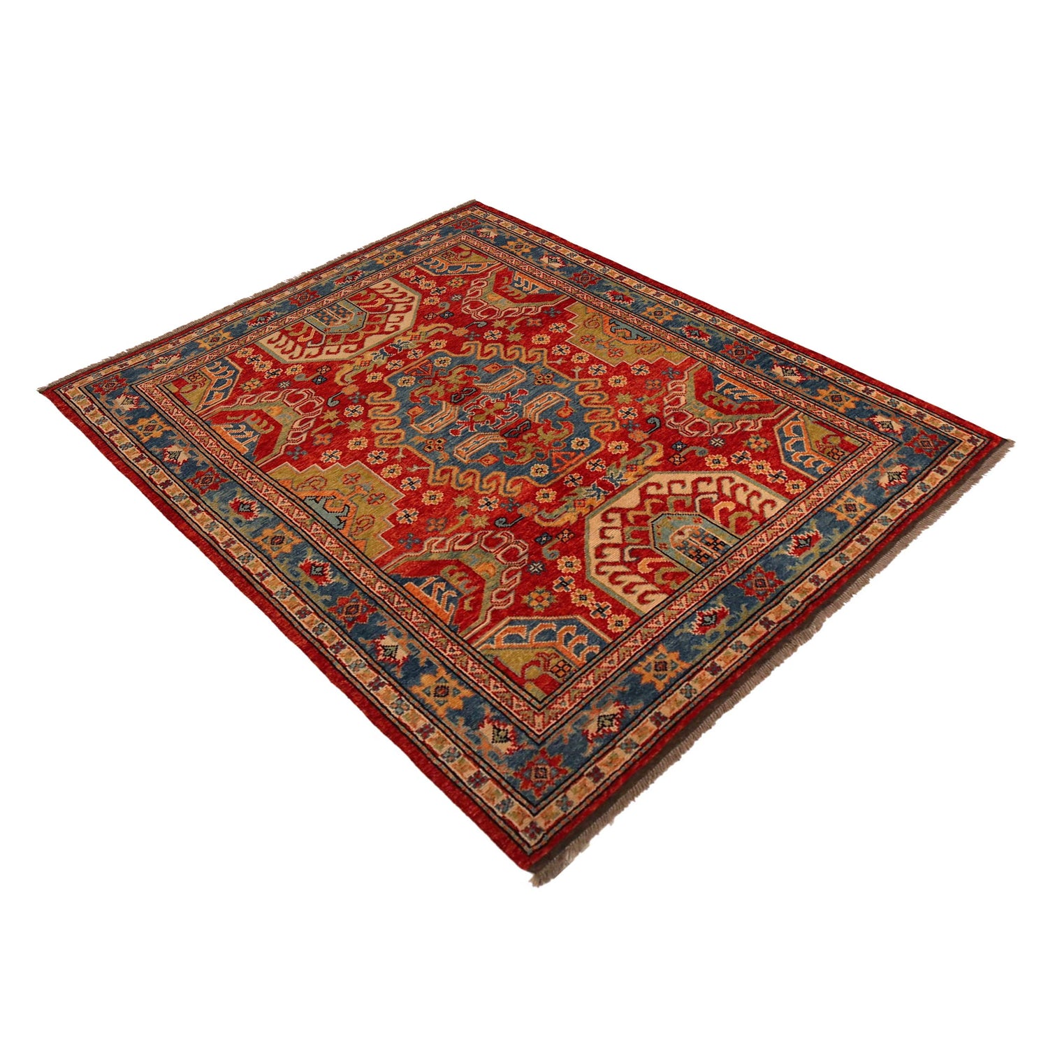 Shirazi Area Rug Handmade Red Medallion 4x7 ft