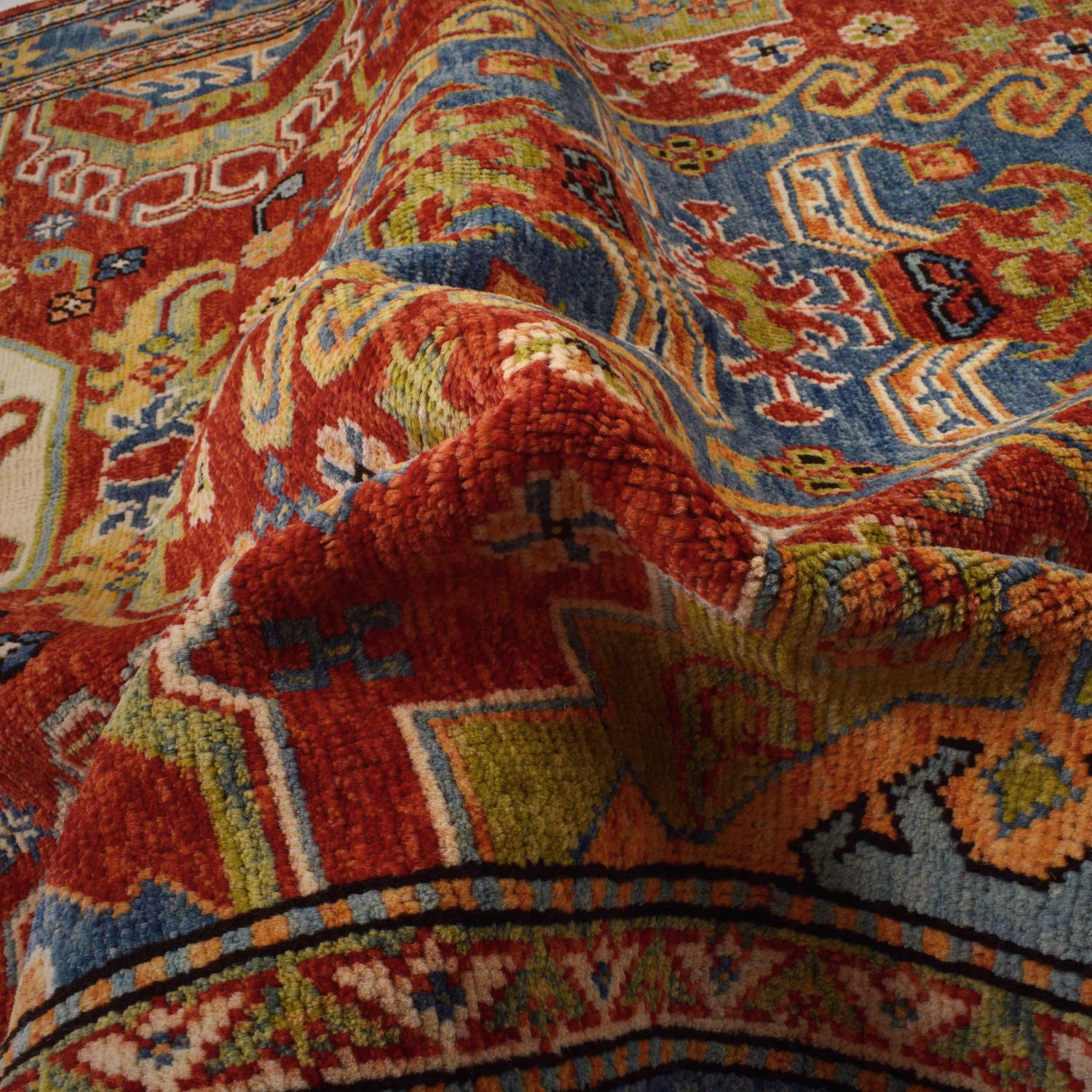 Shirazi Area Rug Handmade Red Medallion 4x7 ft