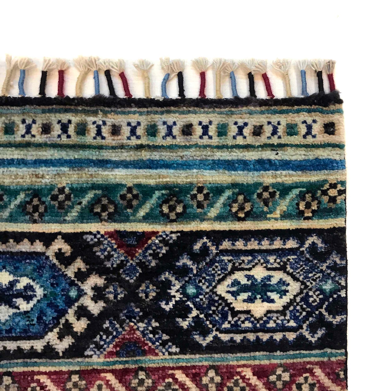 Gabbeh Area Rug Handmade Multi Medallion 7x10 ft