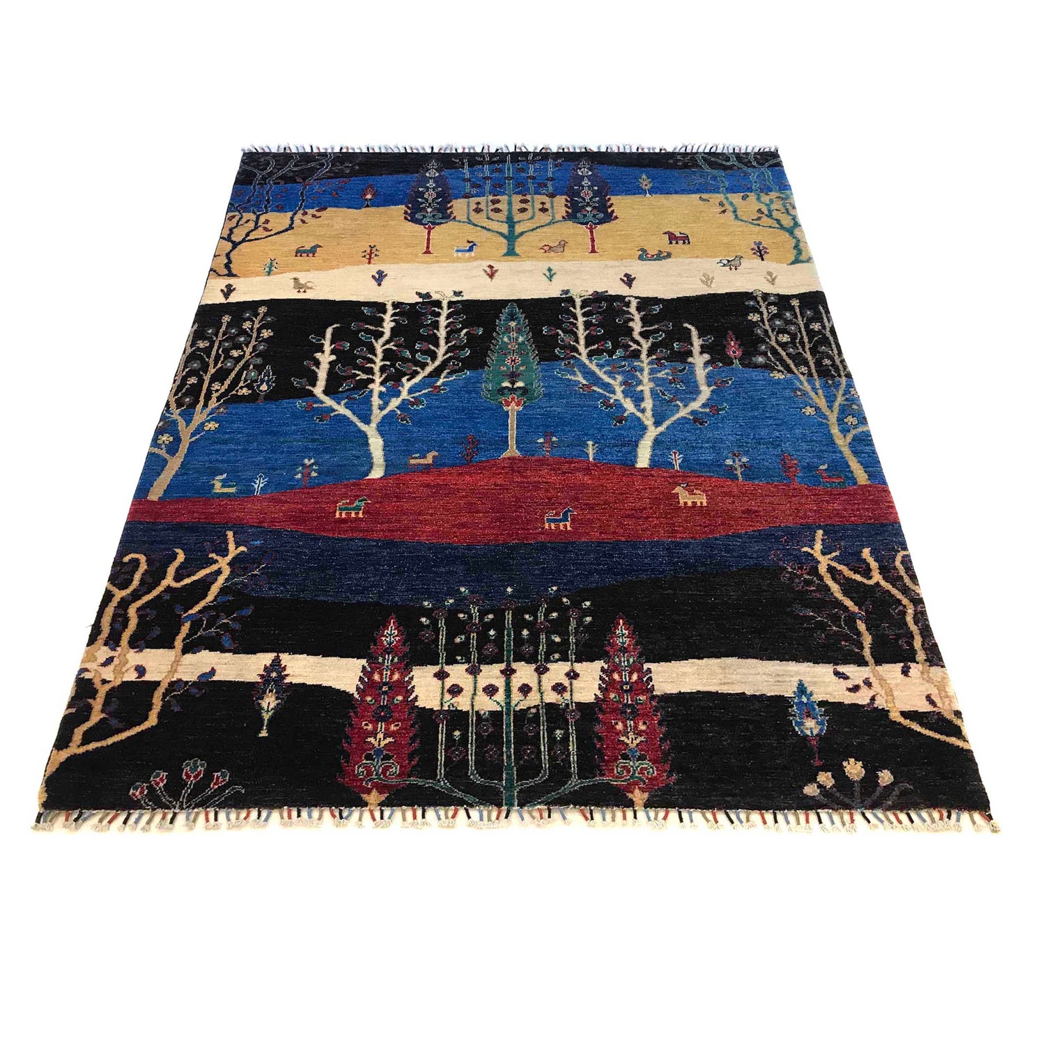 Tree Of Life Area Rug Handmade Multi Floral 5x8 ft