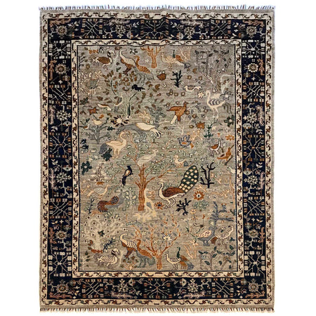 Tree Of Life Area Rug Handmade Multi Floral 6x9 ft